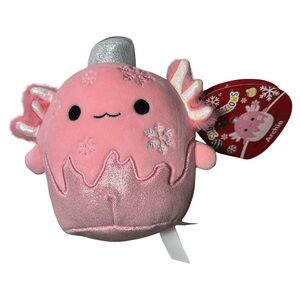 NWT Squishmallows Archie the Axolotl Pink Holiday Ornament 5-Inch Plush Seasonal
